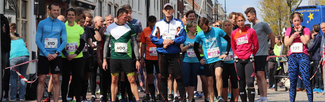 Aantal deelnemers Vrijstad Vianen Loop langs de rivier