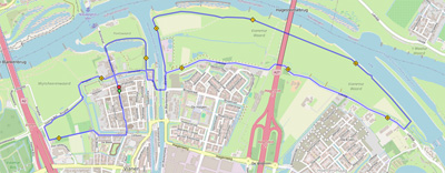 landkaartje met route 10km