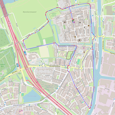landkaartje met route 5km
