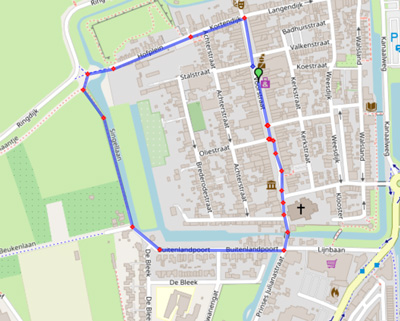 landkaartje met route 1km Kidsrun